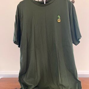 Olive Pineapple Embroidered Men's Tee
